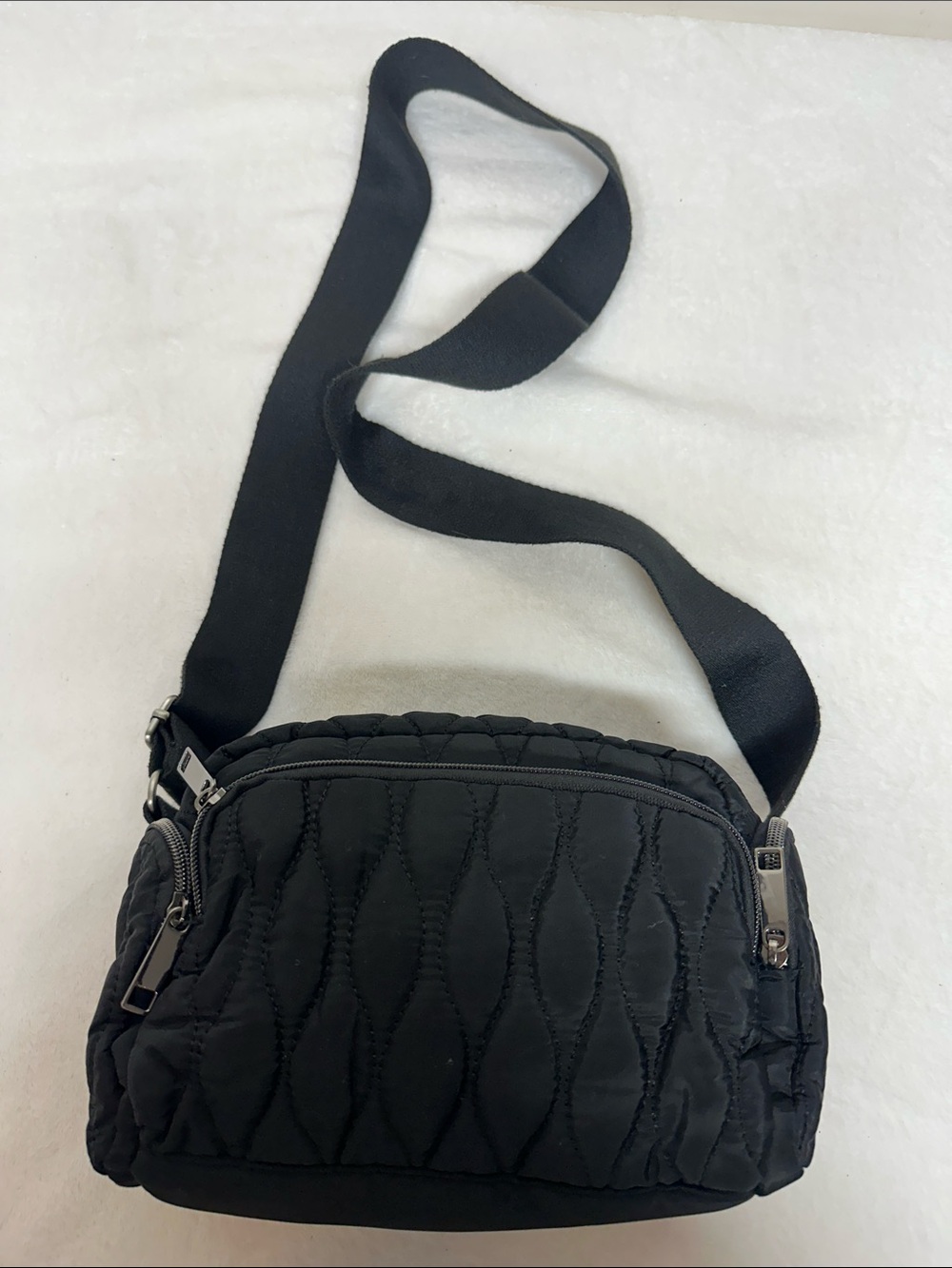 Black Quilted Crossbody Bag - Women's Shoulder Bag